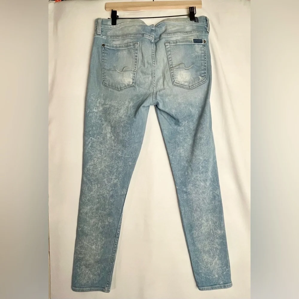 7 For All Mankind Josefina Skinny Boyfriend Jeans, distressed grunge - Picture 9 of 10